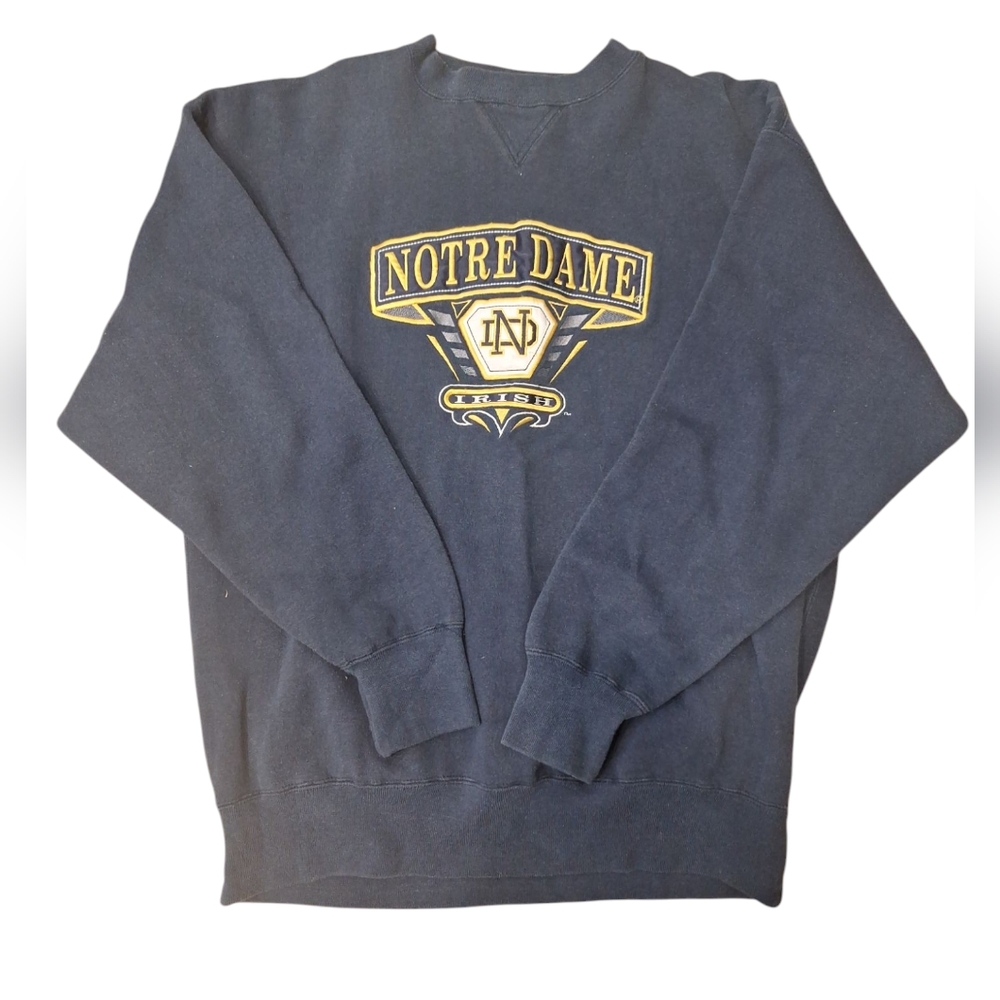 Midwest Embroidery Notre Dame Irish Navy Blue Crewneck Sweater XL
